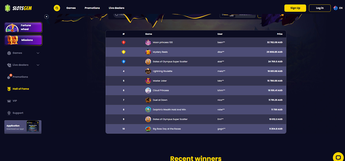 SlotsGem Casino Games